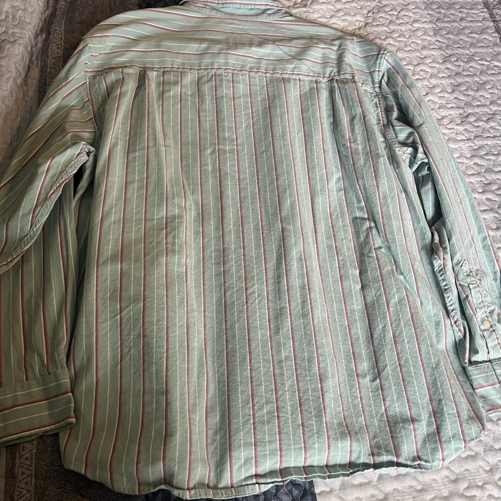 American Eagle Outfitters Mint and Red Striped Shirt - Picture 6 of 10